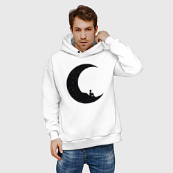 Толстовка оверсайз мужская Moon boy, цвет: белый — фото 2
