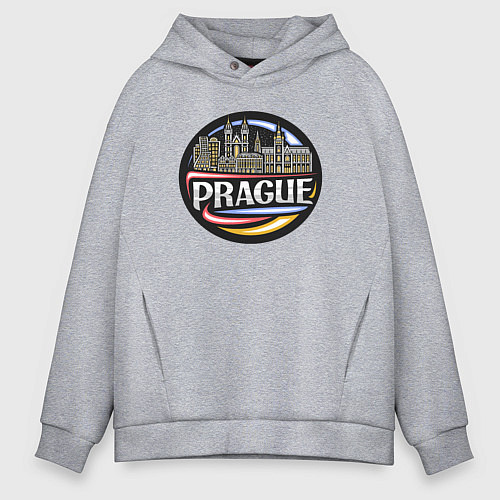 Мужское худи оверсайз Чехия Прага / Меланж – фото 1