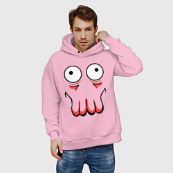 Толстовка оверсайз мужская John Zoidberg Face, цвет: светло-розовый — фото 2
