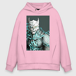 Толстовка оверсайз мужская Кайдзю номер восемь, цвет: светло-розовый