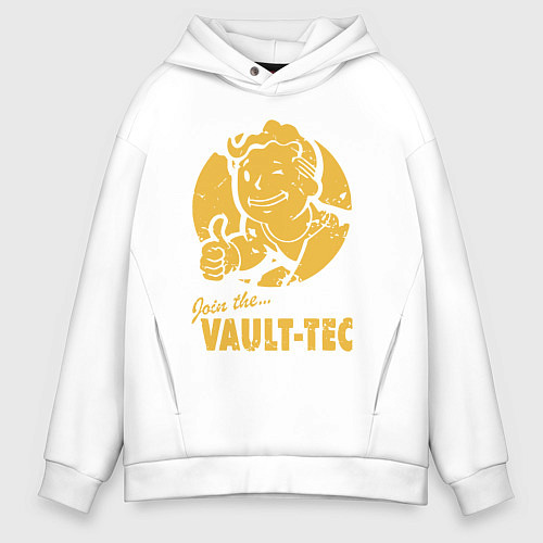 Мужское худи оверсайз Vault boy like print / Белый – фото 1