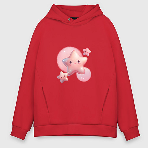 Мужское худи оверсайз Звёздочка моя / Красный – фото 1