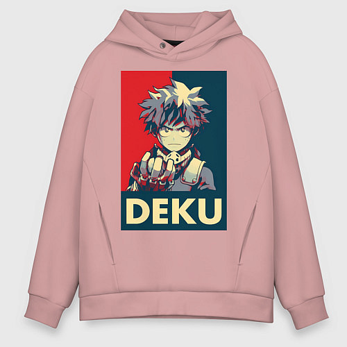 Мужское худи оверсайз Моя геройская академия Идзуку Мидория герой / Пыльно-розовый – фото 1