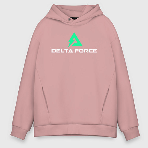 Мужское худи оверсайз Delta force hawk ops logo / Пыльно-розовый – фото 1