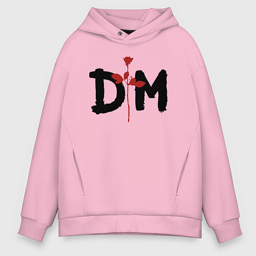 Мужское худи оверсайз Депеш мод логотип / Светло-розовый – фото 1