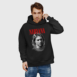 Толстовка оверсайз мужская Nirvana kurt donald cobain, цвет: черный — фото 2