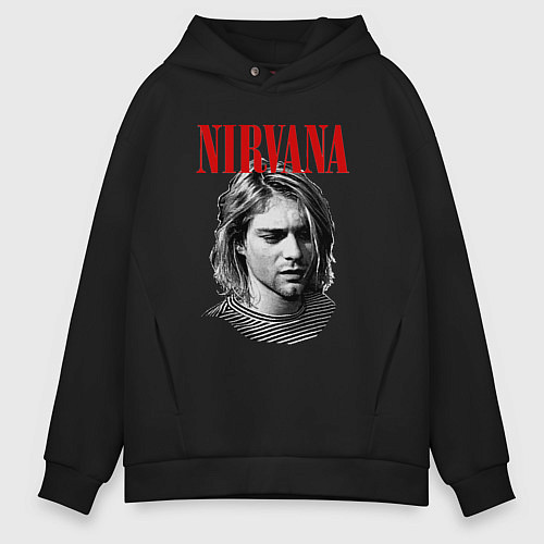 Мужское худи оверсайз Nirvana kurt donald cobain / Черный – фото 1