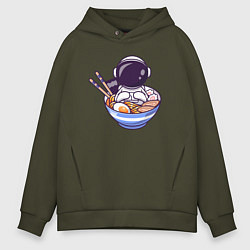 Толстовка оверсайз мужская Ramen spaceman, цвет: хаки