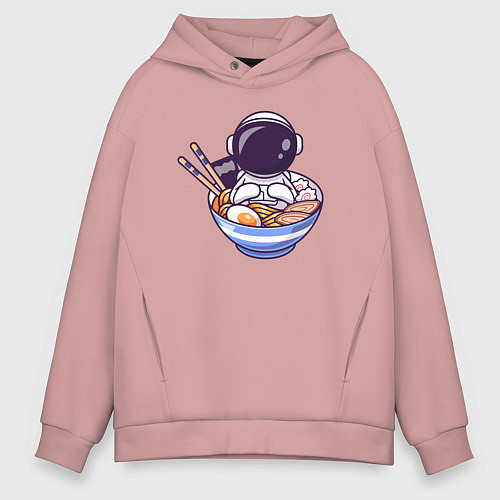 Мужское худи оверсайз Ramen spaceman / Пыльно-розовый – фото 1