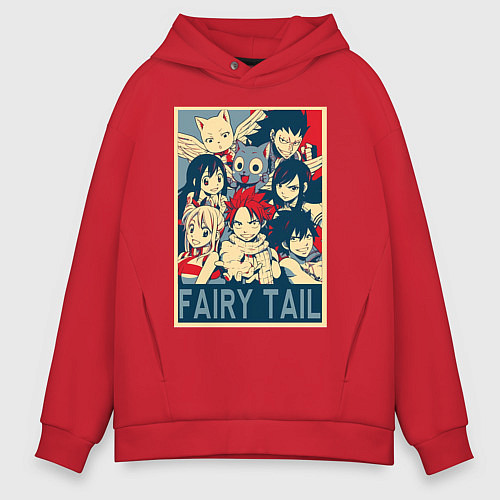 Мужское худи оверсайз Хвост Феи Эрза Скарлет Нацу Драгнил / Красный – фото 1