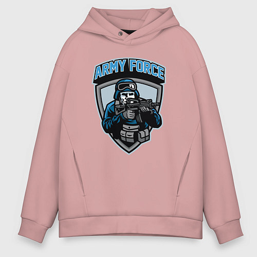 Мужское худи оверсайз Army force / Пыльно-розовый – фото 1