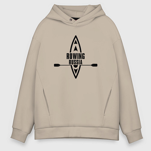 Мужское худи оверсайз Спортивная гребля / Миндальный – фото 1