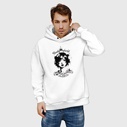 Толстовка оверсайз мужская Девушка - красивый сплэш, цвет: белый — фото 2