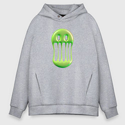 Толстовка оверсайз мужская Тающий смайл, цвет: меланж