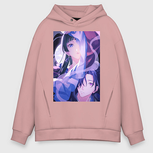 Мужское худи оверсайз Монолог фармацевта Маомао сыщик / Пыльно-розовый – фото 1