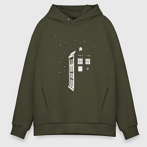 Мужское худи оверсайз Тардис в звёздах / Хаки – фото 1