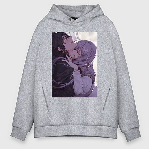 Мужское худи оверсайз Последний Серафим Шиноа Хираги вампир / Меланж – фото 1