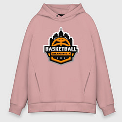 Толстовка оверсайз мужская Championship basketball, цвет: пыльно-розовый