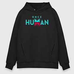 Толстовка оверсайз мужская Once human logo, цвет: черный