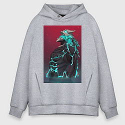 Толстовка оверсайз мужская Кайдзю номер восемь Кафка Хибино арт, цвет: меланж