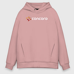 Толстовка оверсайз мужская Concord logo game, цвет: пыльно-розовый