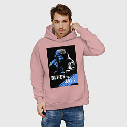 Толстовка оверсайз мужская Блюз против джаза, цвет: пыльно-розовый — фото 2