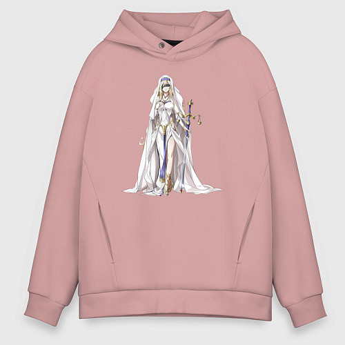 Мужское худи оверсайз Дева Меча из Goblin Slayer / Пыльно-розовый – фото 1