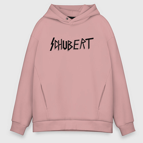 Мужское худи оверсайз Шуберт чёрный / Пыльно-розовый – фото 1