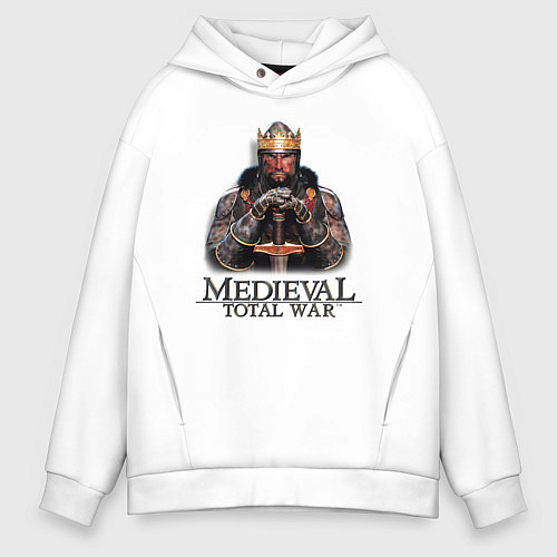 Мужское худи оверсайз Medieval: Total War logo / Белый – фото 1