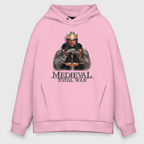 Мужское худи оверсайз Medieval: Total War logo / Светло-розовый – фото 1