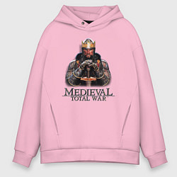 Толстовка оверсайз мужская Medieval: Total War logo, цвет: светло-розовый