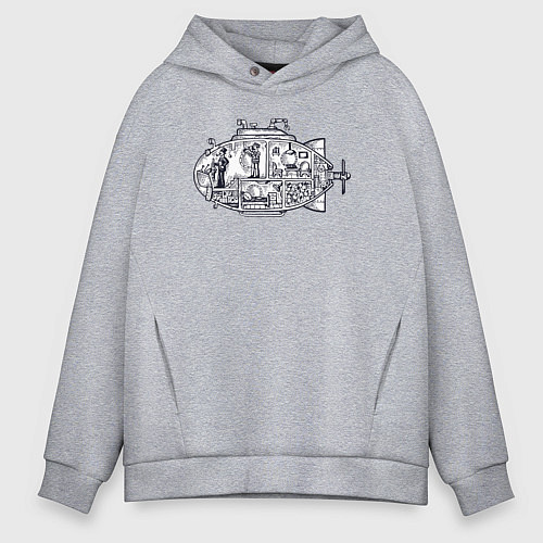 Мужское худи оверсайз Субмарина мой дом / Меланж – фото 1