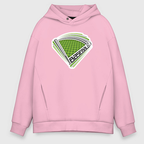 Мужское худи оверсайз Sport baseball / Светло-розовый – фото 1