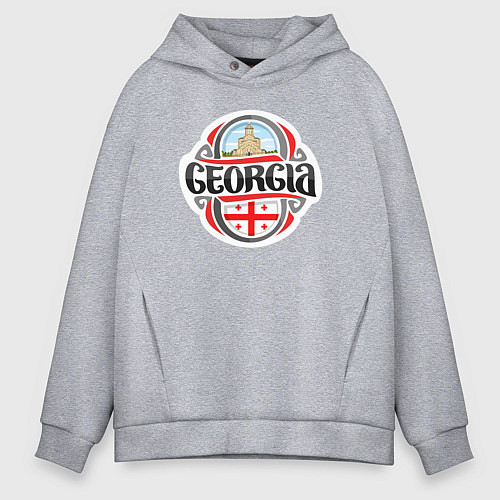 Мужское худи оверсайз Georgia / Меланж – фото 1