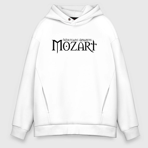 Мужское худи оверсайз Моцарт чёрный / Белый – фото 1