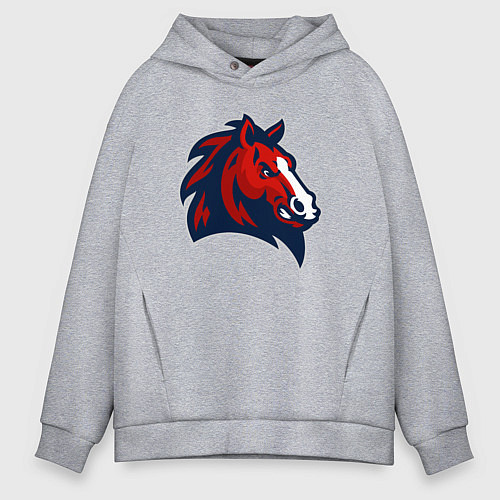 Мужское худи оверсайз Красный конь / Меланж – фото 1