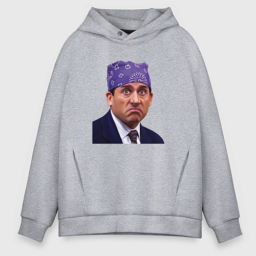 Мужское худи оверсайз Prison mike Michael Scott офис / Меланж – фото 1