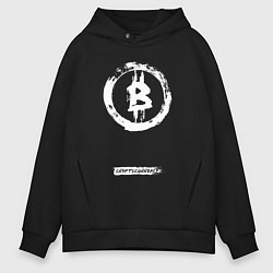 Мужское худи оверсайз Биткоин белый - криптовалюта