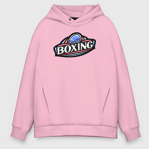 Мужское худи оверсайз Boxing sport / Светло-розовый – фото 1