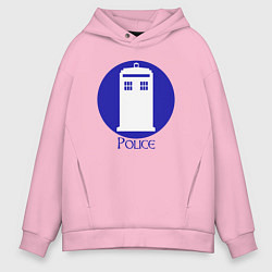 Толстовка оверсайз мужская Tardis police, цвет: светло-розовый