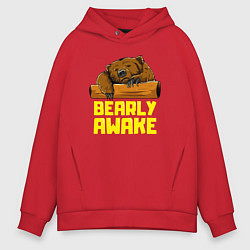 Мужское худи оверсайз Bearly awake