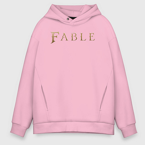 Мужское худи оверсайз Fable logo / Светло-розовый – фото 1