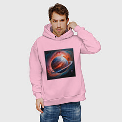 Толстовка оверсайз мужская Огненная планета, цвет: светло-розовый — фото 2