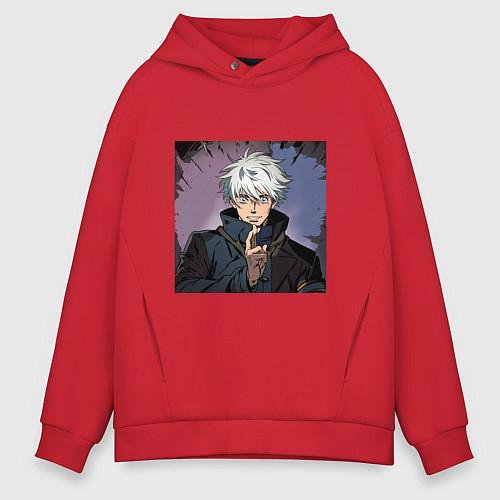 Мужское худи оверсайз Годжо / Красный – фото 1