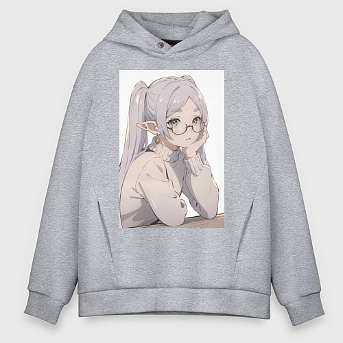 Мужское худи оверсайз Провожающая в последний путь Фрирен / Меланж – фото 1