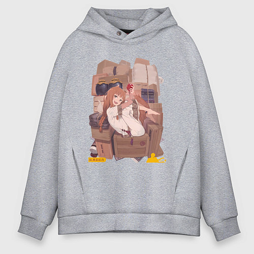 Мужское худи оверсайз Волчица и пряности Холо арт / Меланж – фото 1