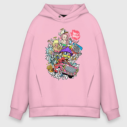 Мужское худи оверсайз Делай всё по-своему / Светло-розовый – фото 1