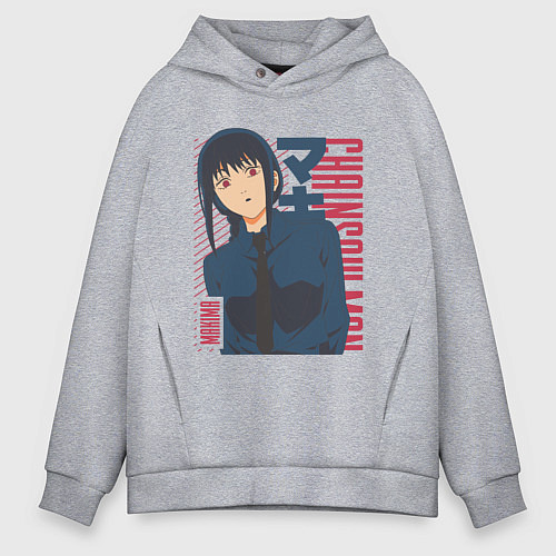 Мужское худи оверсайз Человек-бензопила Макима Makima / Меланж – фото 1
