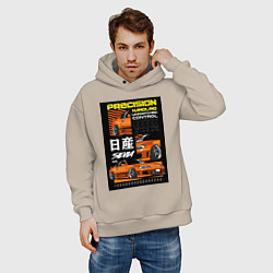 Толстовка оверсайз мужская Nissan Silvia авто, цвет: миндальный — фото 2