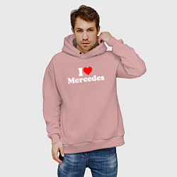 Толстовка оверсайз мужская I love Mercedes, цвет: пыльно-розовый — фото 2